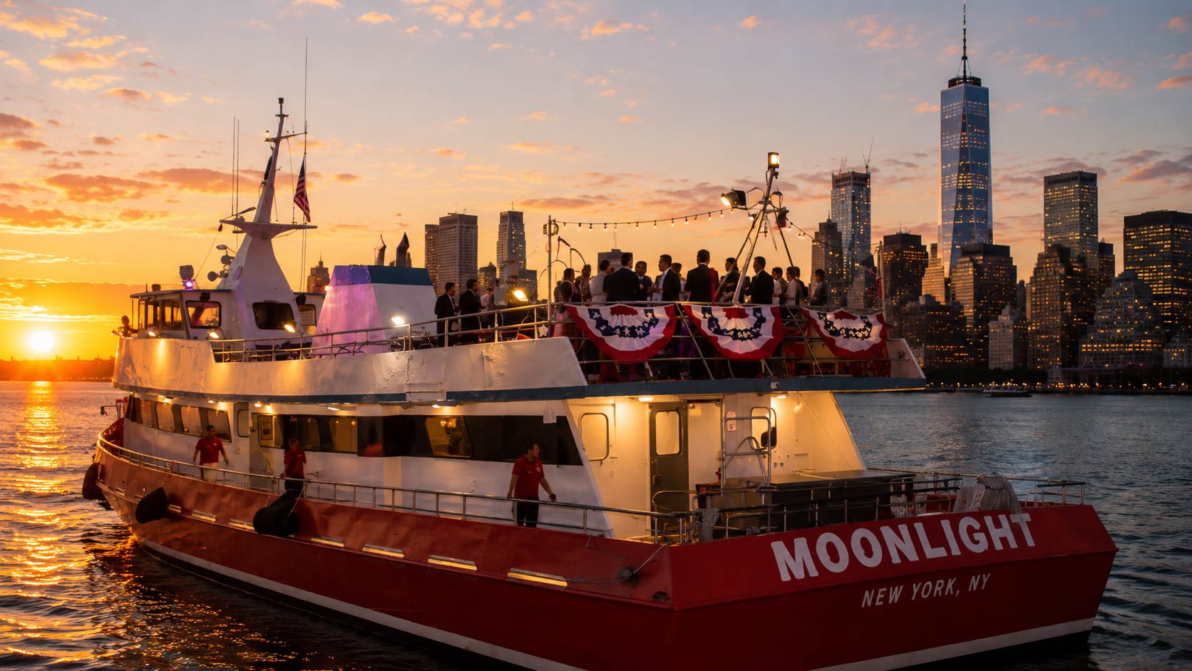 Company event on New York Harbor