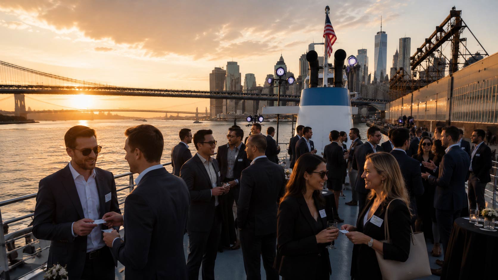 Networking event aboard a yacht