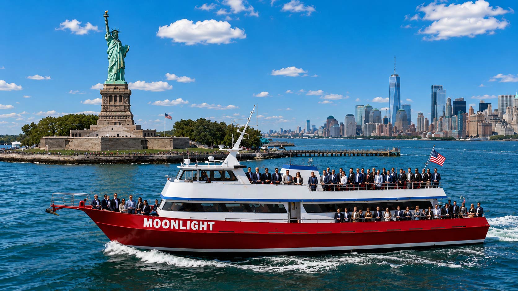 New York Harbor yacht view